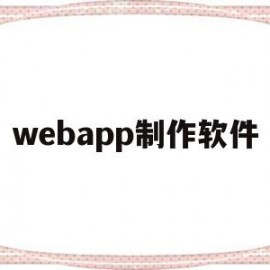 webapp制作软件(做web的软件)