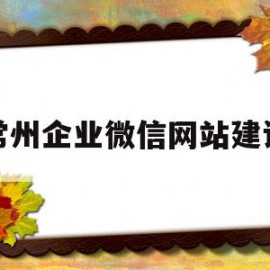 常州企业微信网站建设(江苏微企企业信息咨询有限公司)