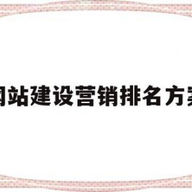 网站建设营销排名方案(营销型网站建设哪家便宜)