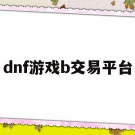 dnf游戏b交易平台(dnf游戏交易平台排行榜)