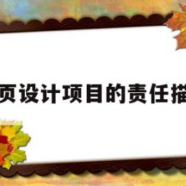 网页设计项目的责任描述(网页设计负责什么样的工作)