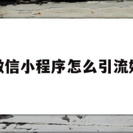 微信小程序怎么引流好(微信小程序怎么引流好做)