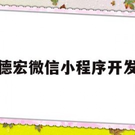 德宏微信小程序开发(微信小程序开发云开发)