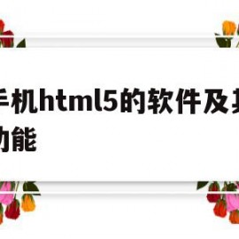 手机html5的软件及其功能(手机上运行html的软件有哪些)