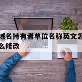 关于域名持有者单位名称英文怎么修改的信息