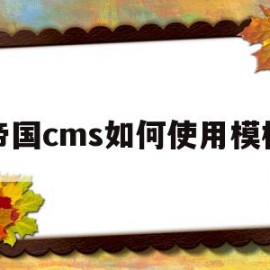 帝国cms如何使用模板(帝国cms如何使用模板设置)