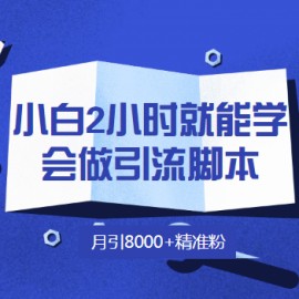 小白2小时就能学会做引流脚本，月引8000+精准粉