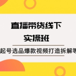 直播带货线下实操班：直播起号选品爆款视频打造拆解等等