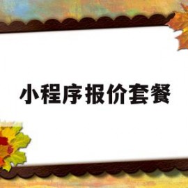 小程序报价套餐(微信小程序报价方案)