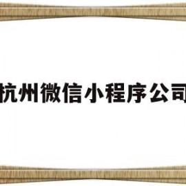 杭州微信小程序公司(杭州做微信小程序的公司)