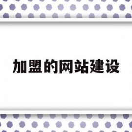 加盟的网站建设(网站建设加盟招商)