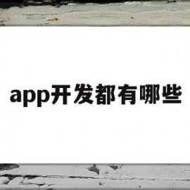 app开发都有哪些(app开发有哪些技术)