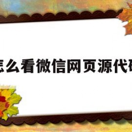 怎么看微信网页源代码(微信网页怎么查看源代码)