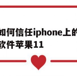 如何信任iphone上的软件苹果11(苹果11怎么信任其他软件)