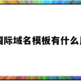 国际域名模板有什么用(国际域名模板有什么用途)