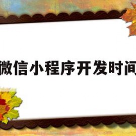 微信小程序开发时间(微信小程序开发时间怎么看)