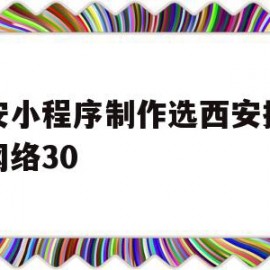 关于西安小程序制作选西安搜推宝网络30的信息