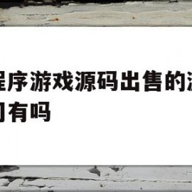 小程序游戏源码出售的游戏公司有吗的简单介绍