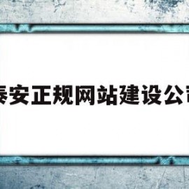 泰安正规网站建设公司(泰安正规网站建设公司排名)