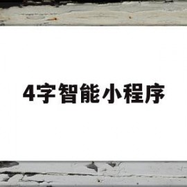 4字智能小程序(智能小程序有哪些)