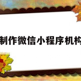 制作微信小程序机构(微信小程序的制作过程)