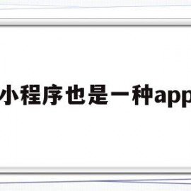 小程序也是一种app(小程序就是微信小程序吗)