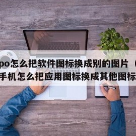 oppo怎么把软件图标换成别的图片（oppo手机怎么把应用图标换成其他图标）