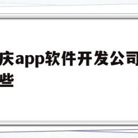 重庆app软件开发公司有哪些(重庆app软件开发公司有哪些地方)