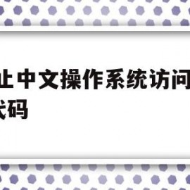 禁止中文操作系统访问php代码(禁止中文操作系统访问php代码错误)