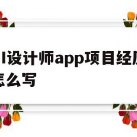 包含UI设计师app项目经历怎么写的词条