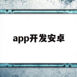 app开发安卓(安卓app开发项目)