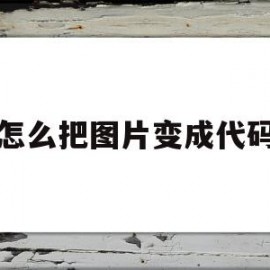 怎么把图片变成代码(怎么把图片改成代码)