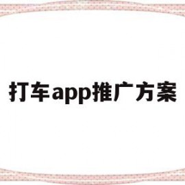 打车app推广方案(推广打车软件的弊大于利)