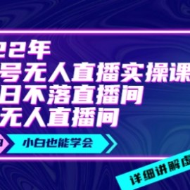 2022年《视频号无人直播实操课》打造日不落直播间+纯无人直播间