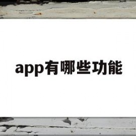 app有哪些功能(app有哪些功能化)