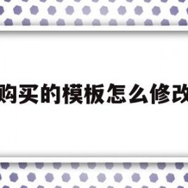 购买的模板怎么修改(如何更改模板的内容)