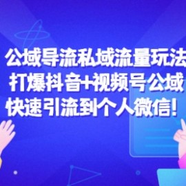 私域流量玩法：打爆抖音+视频号公域，快速引流到个人微信！