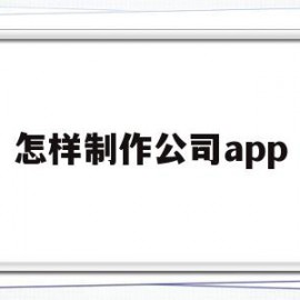 怎样制作公司app(怎样制作公司logo)