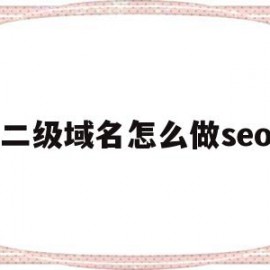 二级域名怎么做seo(二级域名做seo会很难吗)