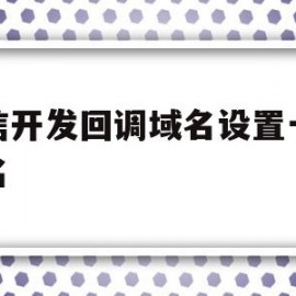 微信开发回调域名设置一级域名(微信开发回调域名设置一级域名可以吗)