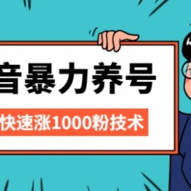 抖音暴力养号，三天快速涨1000粉技术