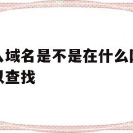 转入域名是不是在什么网都可以查找(域名转入转出)