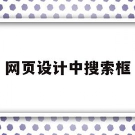 网页设计中搜索框(网页设计中搜索框怎么做)