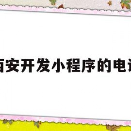 西安开发小程序的电话(西安小程序开发公司哪家好)