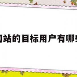 网站的目标用户有哪些(网站的目标用户有哪些特点)