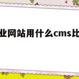 关于企业网站用什么cms比较好的信息