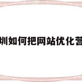 深圳如何把网站优化营销(深圳网站做优化哪家公司好)