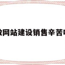 关于做网站建设销售辛苦吗的信息