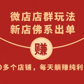 微店店群玩法，新店佛系出单，200多个店铺，每天躺赚纯利1万（全套课程）