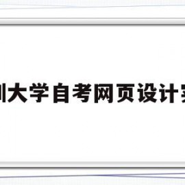 深圳大学自考网页设计实践(自考网页设计与制作实践课怎么考)